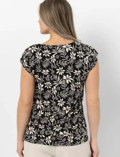 Floral Dolman-sleeve T-shirt