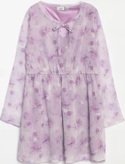 Floral dress with Bow Collar