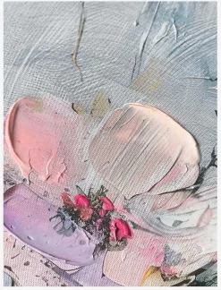 Floral Embossed Framed Canvas