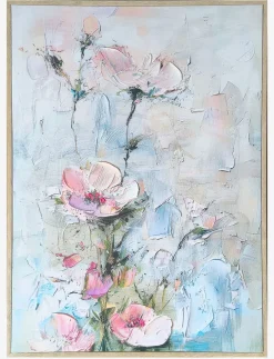 Floral Embossed Framed Canvas