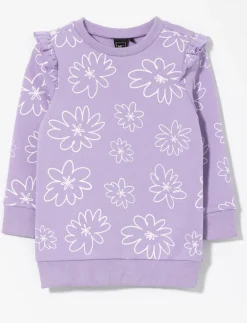 Floral Fleece Tunic with Ruffles - Little Girl