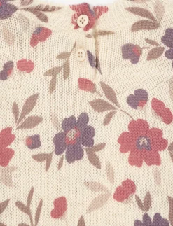 Floral Knit Dress with Tights - Baby Girl