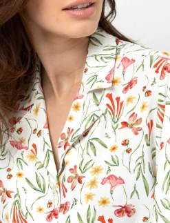 Floral Knot-front Blouse