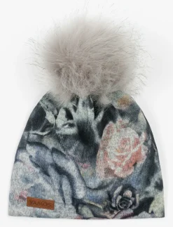 Floral Pompom Beanie