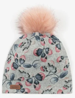 Floral Pompom Beanie
