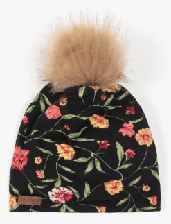 Floral Pompom Beanie - Teen