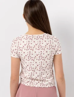 Floral Ribbed T-shirt