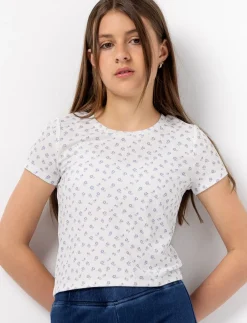 Floral Ribbed T-shirt