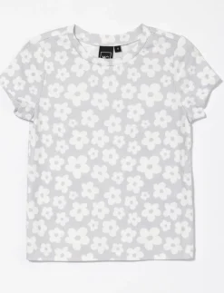 Floral Ribbed T-shirt - Little Girl