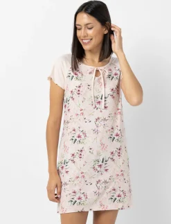 Floral Sleepshirt with Ruffled Sleeves
