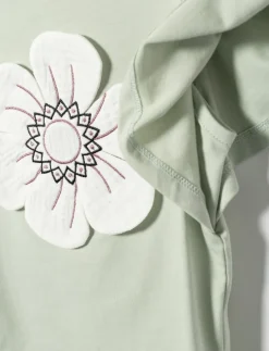 Floral T-shirt with Pleated Sleeves