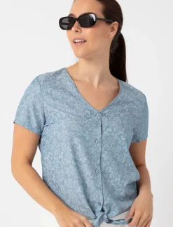 Floral V-neck Blouse
