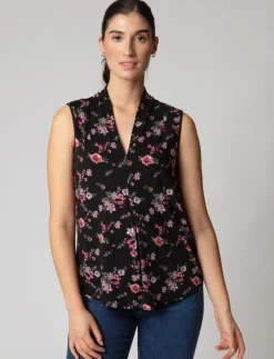 Floral V-neck Tank Top