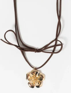 Flower Medallion Cord Necklace
