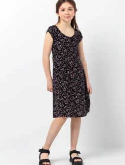 Flowing Floral Short-sleeved Dress
