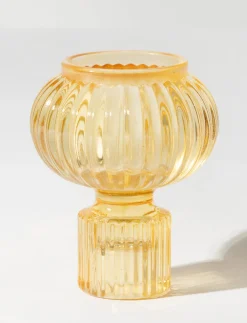 Fluted Glass Candle Holder