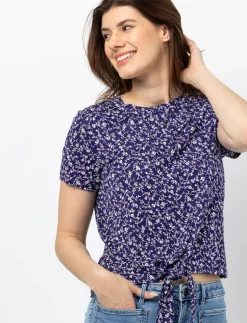 Front-tie Floral T-shirt