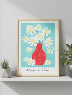 Glass Wall Art - Potted Flowers
