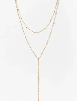 Gold-tone Drop Chain Necklace