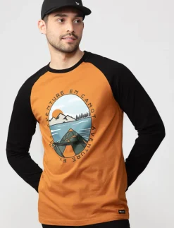 Graphic Contrasting-sleeve T-shirt