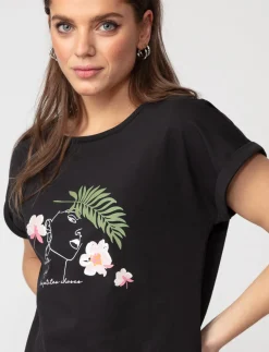 Graphic Dolman-sleeve T-shirt