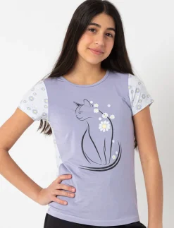 Graphic Floral-sleeve T-shirt