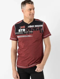 Graphic Henley T-shirt with pocket