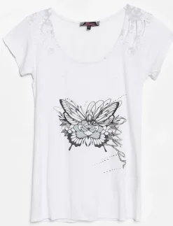 Graphic T-shirt with Cutouts