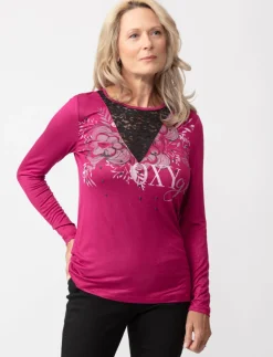 Graphic T-shirt with Lace Insert