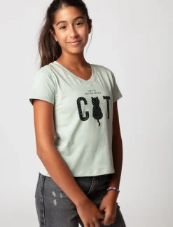 Graphic V-neck T-shirt