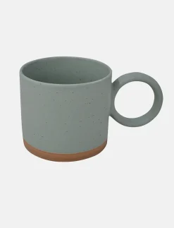 Green Round Handle Porcelain Mug
