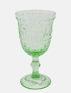 Green Textured Stem Glass