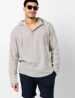 Half-button Hooded T-shirt