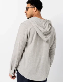 Half-button Hooded T-shirt