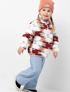 Half-zip Aztec Print Sherpa Pullover - Little Girl