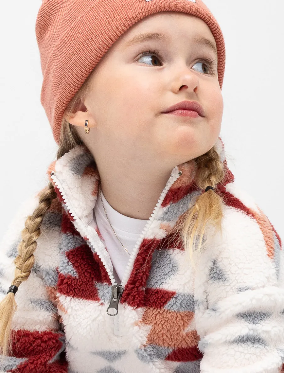 Half-zip Aztec Print Sherpa Pullover - Little Girl