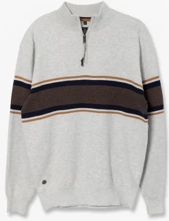 Half-zip Mock-neck Knit Sweater