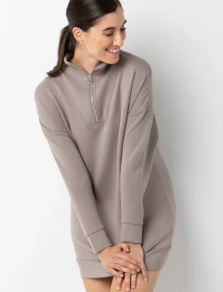 Half-zip Mock-neck Sweater Dress