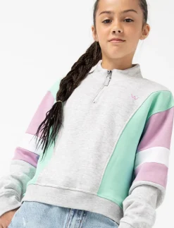 Half-zip Mock-neck Sweatshirt - Little Girl