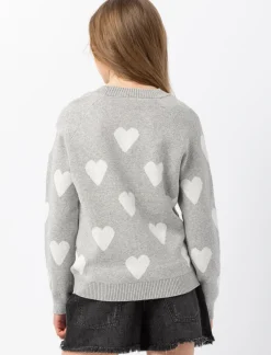 Heart Jacquard Knit Sweater