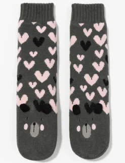 Heart Print Slipper Socks