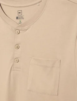 Henley Collar T-shirt with Chest Pocket