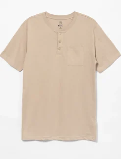 Henley Collar T-shirt with Chest Pocket