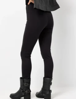 High-waisted Pants with Decorative Buttons
