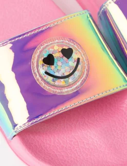 Holographic Sandals with Emoji