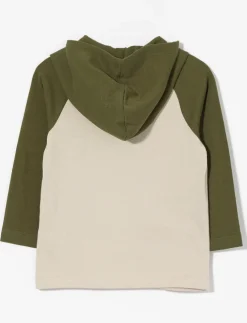 Hooded Organic Cotton T-shirt with Buttons