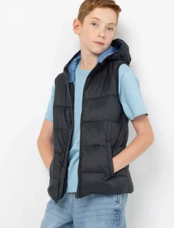 Hooded Quilted Sleeveless Jacket