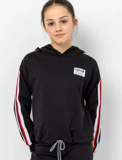 Hooded Sweatshirt with Athletic Stripes