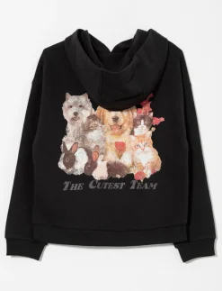 Hoodie with Animal Print on the Back