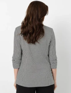 Houndstooth 3/4-sleeve Blazer